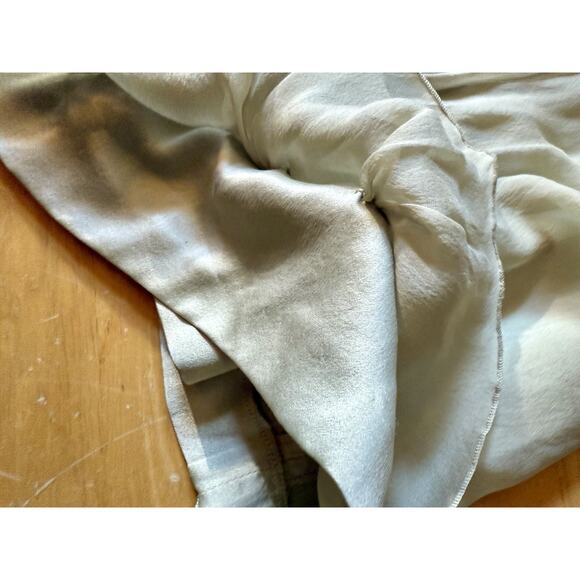 Alberta Ferretti AEFFE Sage Cream 100% Silk Pin Tuck Tank Blouse Top US 8 IT 44 - Picture 5 of 10